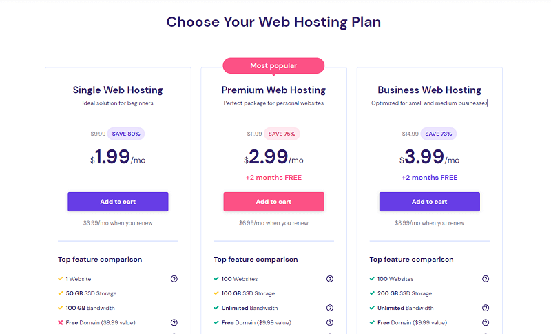 Hostinger Pricing Plan