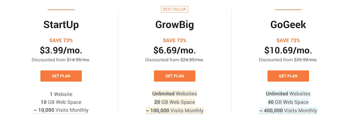 Siteground Pricing Plans