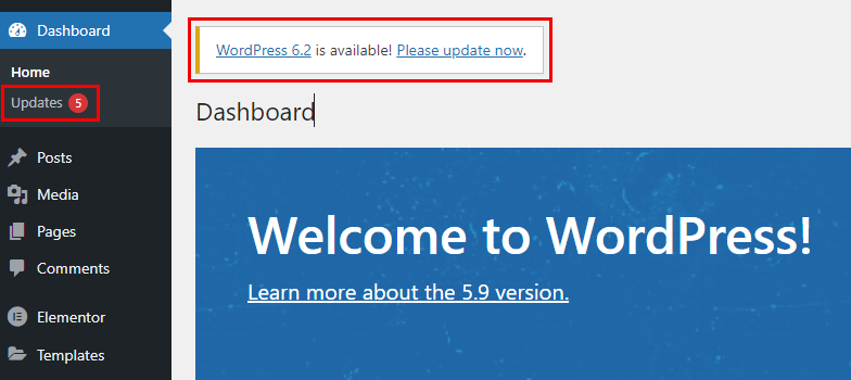 Update WordPress Versions